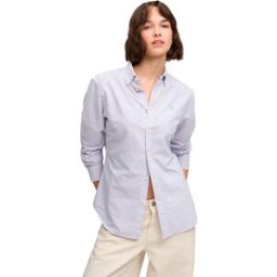 Superdry Chemise à Manches Longues Slim Oxford Bd Lilac Mini Stripe L Femme