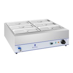 Bain-marie - 2 000 W - 6 x 1/3 GN - Robinet de vidange