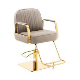 Fauteuil de coiffeur avec repose-pieds - 560 - 720 mm - 200 kg - Doré, Beige
