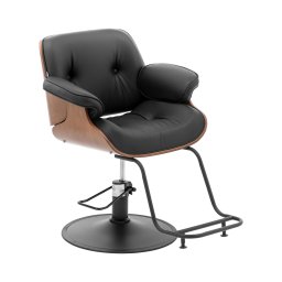 Fauteuil de coiffeur avec repose-pieds - 470 - 570 mm - 200 kg - Noir