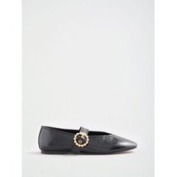 Lipsy Lipsy Ballerines plates Mary Jane en similicuir festonné Noir EU 39 (UK 6)
