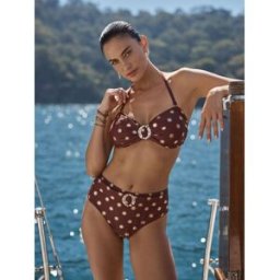 loveroses Love & Roses Bandeau Ring Detail Bikini Top Brun FR 52 (EU 50)