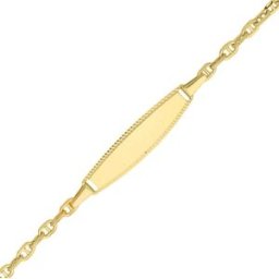Mon Premier Bijou Gourmette bébé marine forçat ciselée - Or jaune 18ct