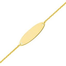 Mon Premier Bijou Gourmette bébé forçat ovale - Or jaune 9ct