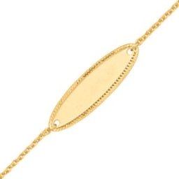 Mon Premier Bijou Gourmette bébé forçat ovale - Or jaune 18ct