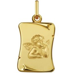 Mon Premier Bijou Médaille Ange parchemin - Or jaune 9ct