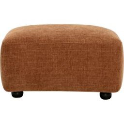Miliboo Pouf repose pieds en tissu effet velours texturé terre brûlée JOYA