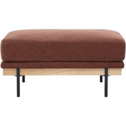 Miliboo Pouf repose pieds en tissu chenille terre brûlée et métal noir TODD