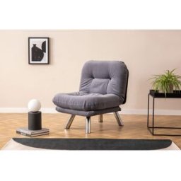 Homitis - Fauteuil convertible pouf Misa gris - 120x68x26 cm OS