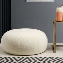 Homitis - Pouf Tina blanc - D.55x35 cm OS