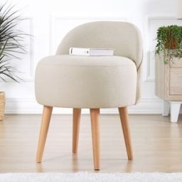 Homitis - Chaise pouf Corvile crème - 64x48x42 cm OS