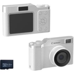 INF Appareil Photo Numérique Compact avec Zoom Optique 5x et Carte TF 32 Go - Capturez Vos Souvenirs en Déplacement Blanc