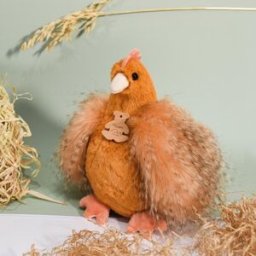 Histoire d'Ours Peluche poule orange Les Poulettes Champêtres Chics (20 cm)