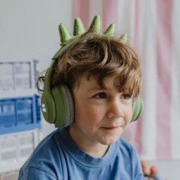 KIDYWOLF Casque audio Bluetooth enfant KIDYEARS Dino à oreilles aimantées