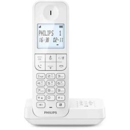 Téléphone Sans Fil Philips Fixe Avec Répondeur D2751w Solo Blanc