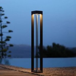 Les Jardins Lampe solaire LED Borne avec capteur, 90 cm, grise Borne, dimmable, gris, Aluminium, Lampe Solaire
