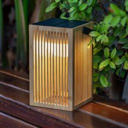 Newgarden Okinawa lampe table solaire LED bambou Okinawa, dimmable, bois clair, Bambou, Lampe Solaire