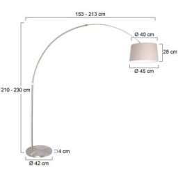 Steinhauer Lampadaire arc Sparkled Light, dimmable, argenté, Salon / Salle à manger, Métal, Moderne, Lampadaire