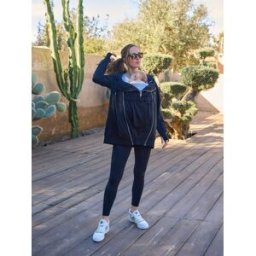 Seraphine Sweat à capuche Seraphine en mélange de coton pour la maternité et le portage 3-en-1 Noir FR 40 (EU 38)