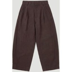 Hush Hush Dania Linen Blend Barrel Leg Trousers Brun FR 42 Short (EU 40 S)