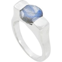 Clio blue - Bague en Argent & Labradorite 54