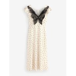Rockett St George Robe mi-longue Rockett St George en dentelle papillon à pois crème FR 40 (EU 38)