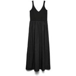 veromoda VERO MODA Sleeveless Jersey and Woven Maxi Dress Noir FR 44 (EU 42)