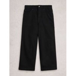 White Stuff White Stuff Tia Cotton Wide Leg Crop Jeans Noir FR 42 Regular (EU 40 R)