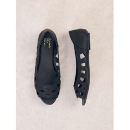 friendslikethese Friends Like These Ballerines plates en similicuir à bout ouvert ajouré Chaussures Noir EU 40 (UK 7 W)