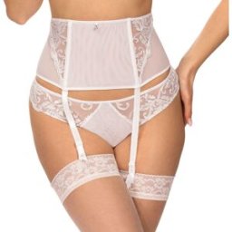 Wiesmann - Porte-Jarretelle taille haute Giselle blanc/argenté S