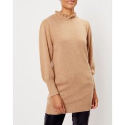 See u Soon - Robe Pull en Angora & Laine mélangés Iris beige T.M/L