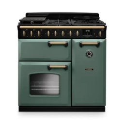 FALCON piano de cuisson classic deluxe 90 cm NGC table gaz mixte vert mineral laiton antique