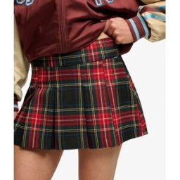 Superdry Femme Mini-jupe Plissée Avec Short Intégré Navy Taille: 42