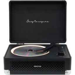 Prixton Lecteur Cd Portable Bluetooth, Radio Fm Et Aux, Haut-parleur 6 W, Design Mallette, Noir