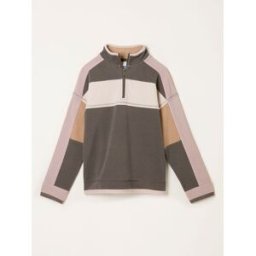 fatface FatFace Relaxed Stripe Half Neck Sweat Brun FR 48 (EU 46)