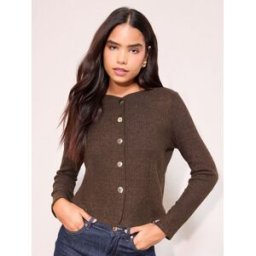 friendslikethese Friends Like These Cardigan boutonné brossé Brun FR 52 (EU 50)