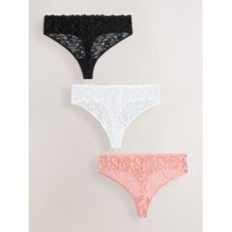 Next Culotte invisible à dentelle frontale sans marques de sous-vêtements 3 Pack Noir FR 48 (EU 46)