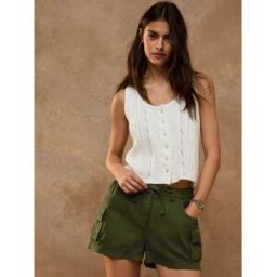 next Short utilitaire en coton et lin vert FR 50 Regular (EU 48 R)