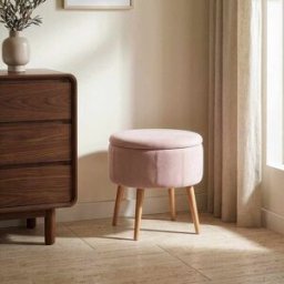 Homitis - Pouf Berlin Babyface rose - D. 45 cm x 3 cm x H . 24.5 cm OS