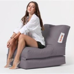 Homitis - Pouf Siesta gris - 55x40x40 cm OS