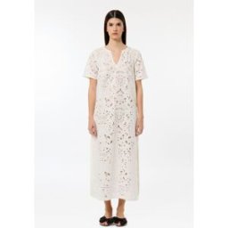 Manoush - Robe longue en broderie suisse blanche 40