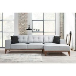 Atelier del Sofa - Canapé fixe d'angle droit Montana gris clair - 288x160x85 cm OS