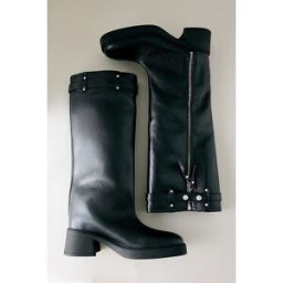 Bottes hautes en cuir Izolda Miista en Black taille: 40 chez Anthropologie