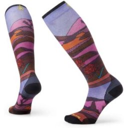 Chaussettes de ski SMARTWOOL Ski Zero Cushion Floral Field Print (BRIGHT RED) Femme M