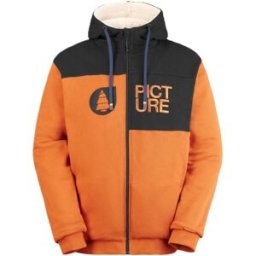 Sweat zippé PICTURE BASEMENT PLUSH ZIP HOODIE (Camel Coffee) Homme XL