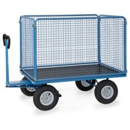 fetra Chariot à plate-forme manuelle 6445L - charge max. 1000kg, pneus gonflables (6445L)