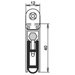 Athmer Joint de porte Kältefeind Allround Nr.1-689 déclenchement unilatéral L1208mm aluminium argenté (1-689-708)