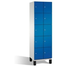 Cabinet C+P Cambio sur pieds, 10 compartiments, H1980xL600xP525mm Façade Gentiane avant bleu corps gris clair ; C + P Möbelsysteme (45104-20 S10020)