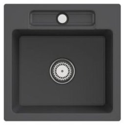 V&B; Évier encastré Siluet 50 S Flat avec garniture vidage, commande manuelle, graphite ; Villeroy & Boch (33451Fi4)