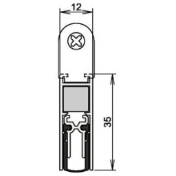 Joint de porte double M-12/35 1-393 Ausl.2-s.L.1208mm Alu. silverf. ; Athmer (1-393-1210)